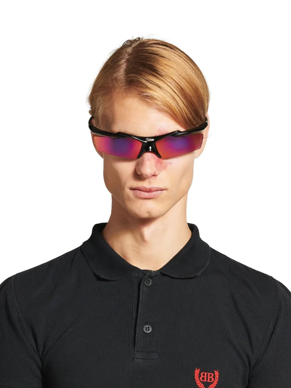 Turbo Rectangle Sunglasses in Black sold by Fashion Clinic product image thumbnail 2