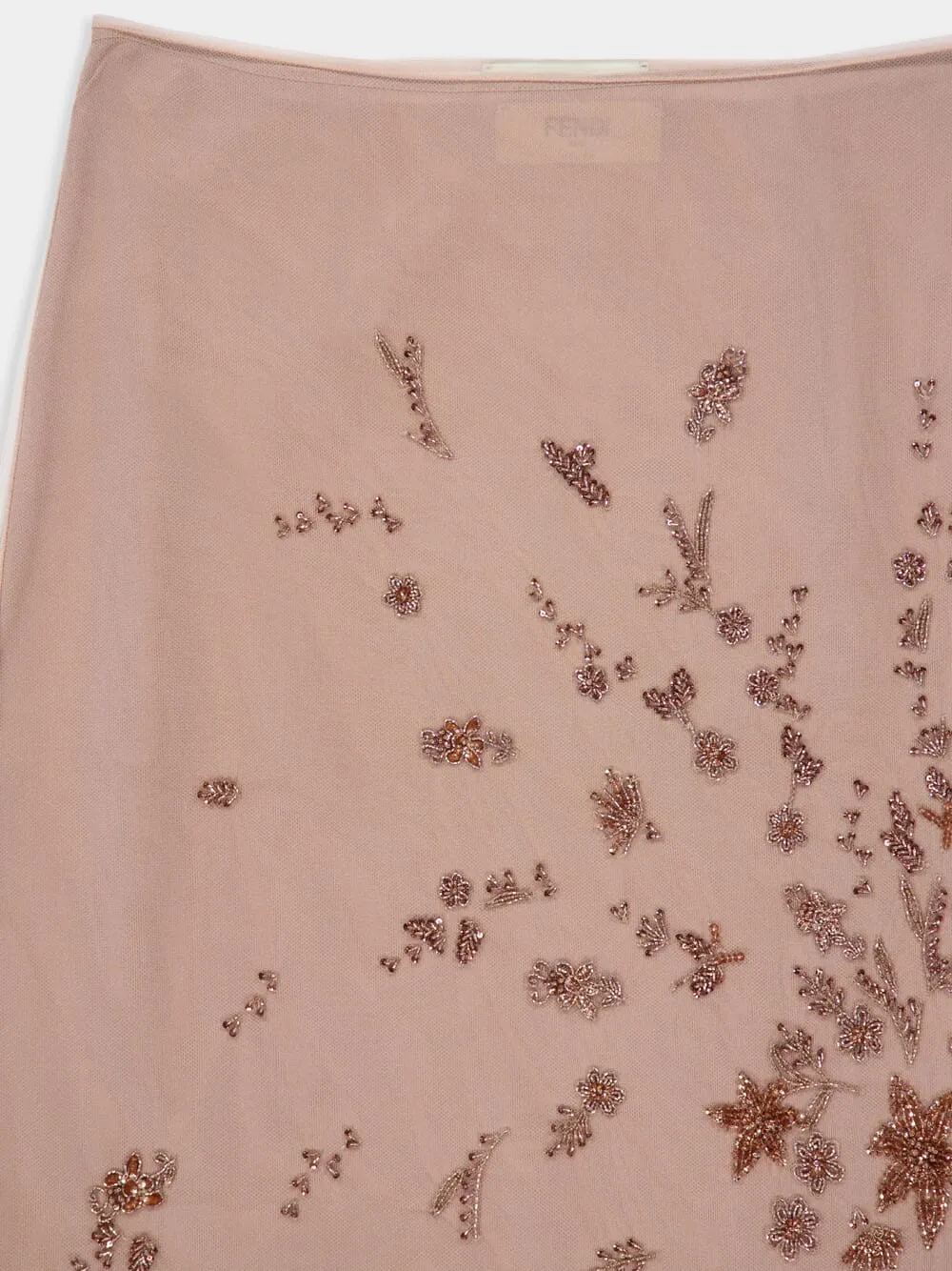 Pink Embroidered Tulle Skirt sold by Fashion Clinic product image thumbnail 3