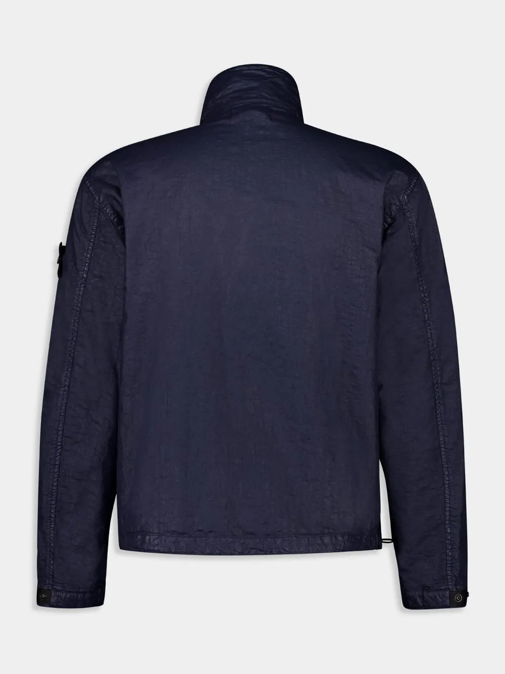 Navy Blue High-Neck Nylon Jacket sold by Fashion Clinic product image thumbnail 2
