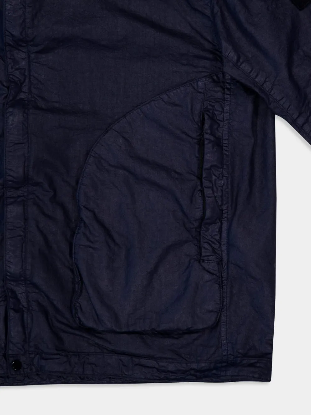 Navy Blue High-Neck Nylon Jacket sold by Fashion Clinic product image thumbnail 5