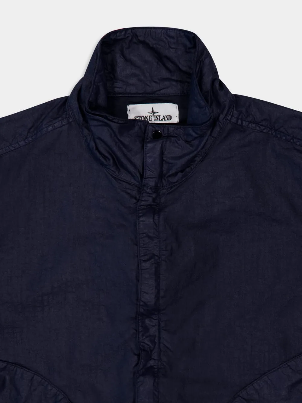Navy Blue High-Neck Nylon Jacket sold by Fashion Clinic product image thumbnail 3