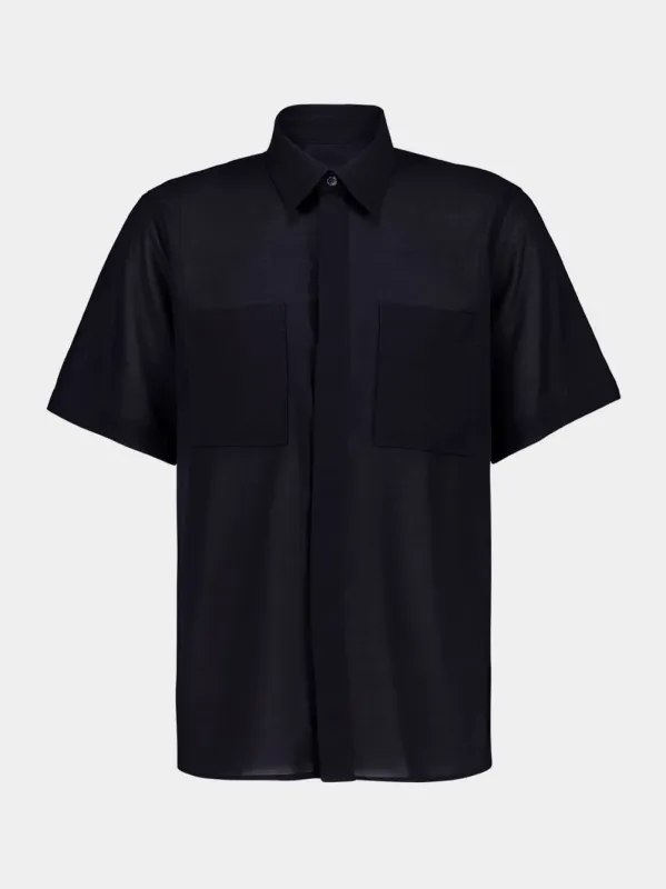 Navy Cotton Short Sleeve Shirt sold by Fashion Clinic