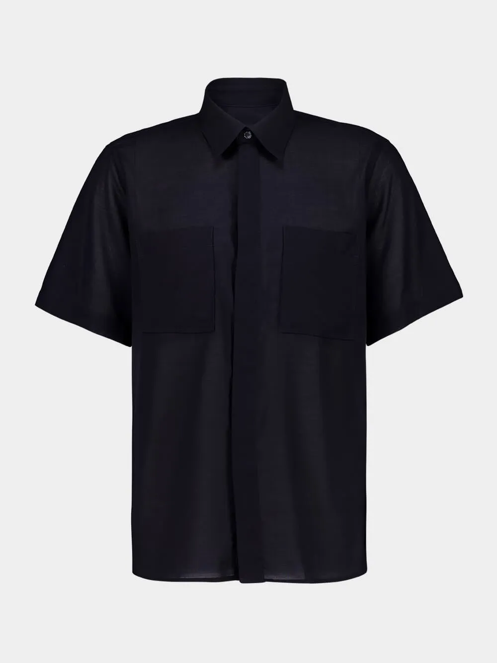 Navy Cotton Short Sleeve Shirt sold by Fashion Clinic
