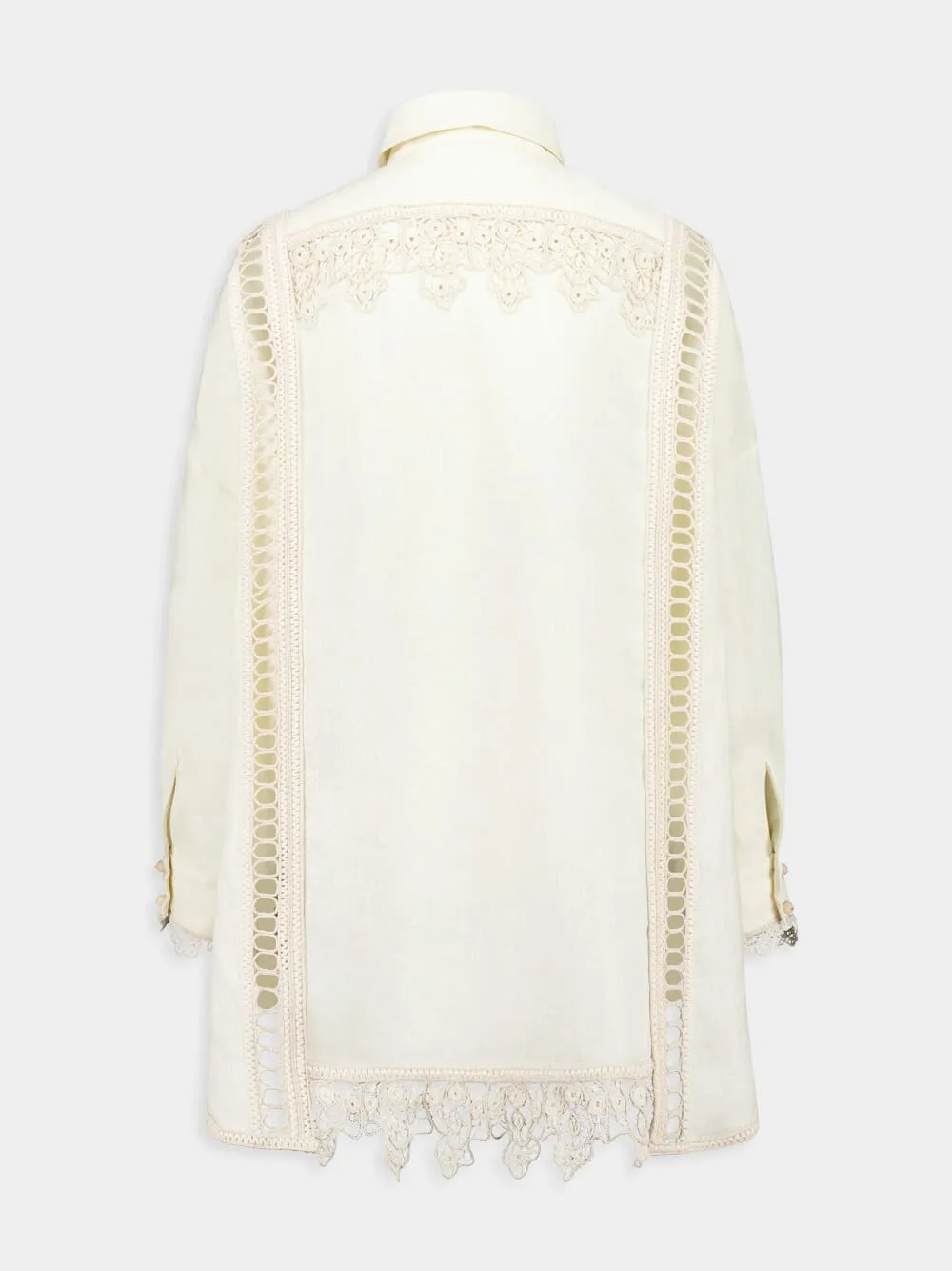Cream Illuminate Trimmed Shirt sold by Fashion Clinic product image thumbnail 3
