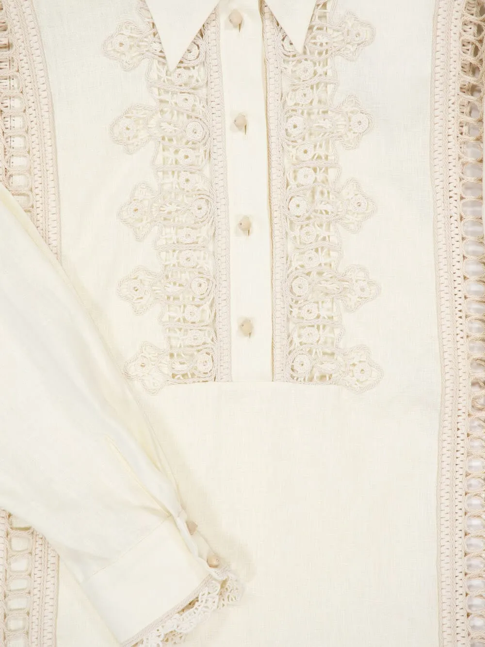 Cream Illuminate Trimmed Shirt sold by Fashion Clinic product image thumbnail 5