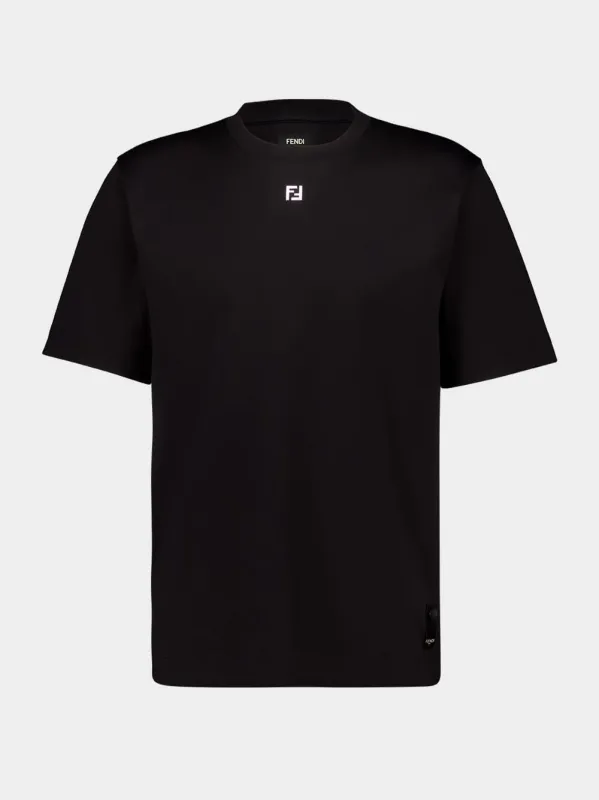 Black Oversized T-Shirt with FF Detail sold by Fashion Clinic