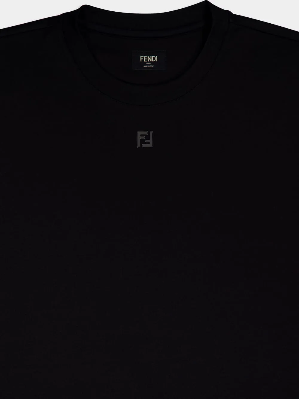 Black Oversized T-Shirt with FF Detail sold by Fashion Clinic product image thumbnail 3