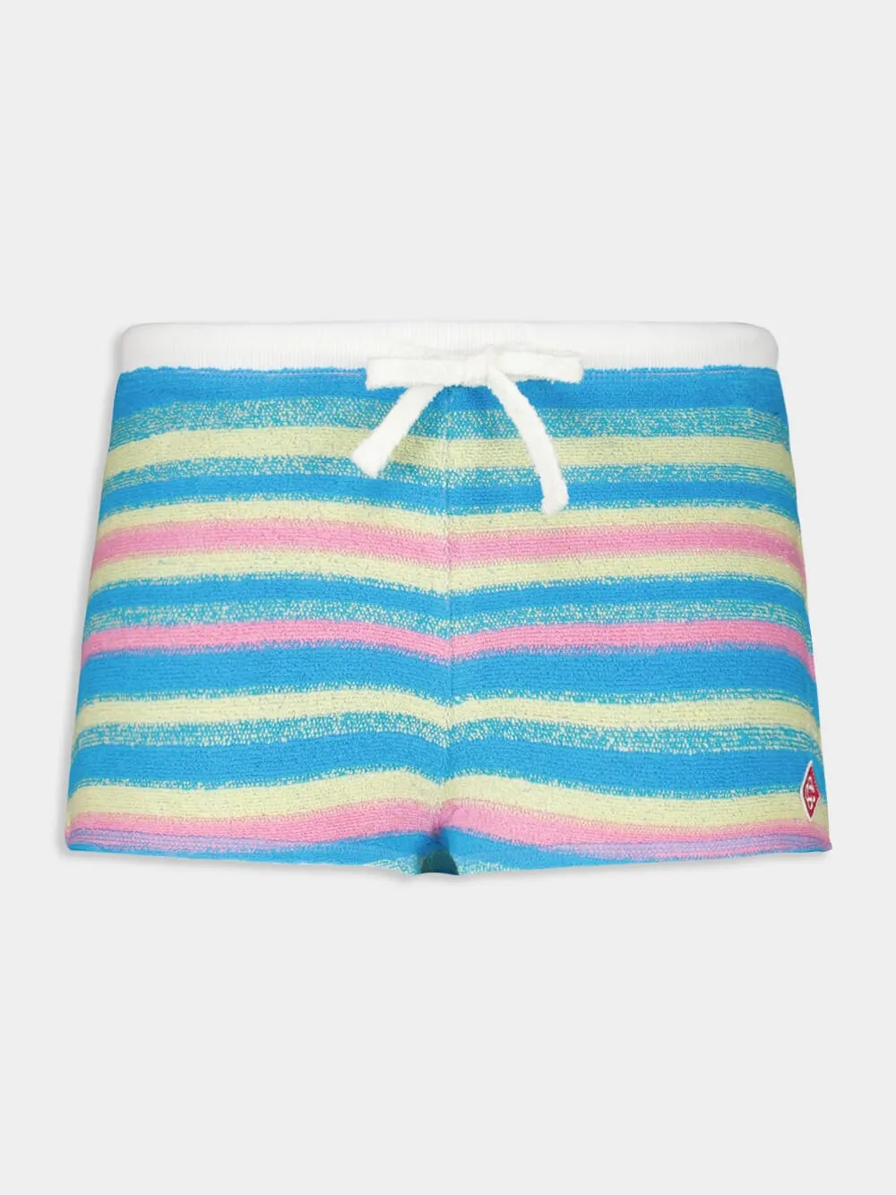 Stripe Towelling Mini Shorts sold by Fashion Clinic