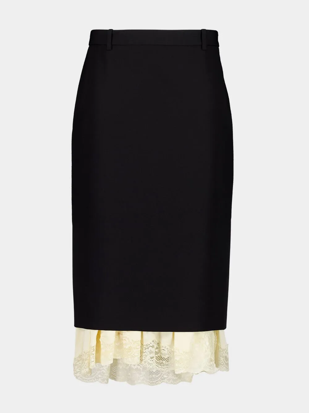 Black Lingerie Tailored Skirt sold by Fashion Clinic