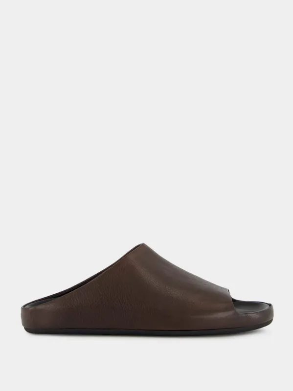 Babouche 002 Brown Leather Mule Sandals sold by Fashion Clinic