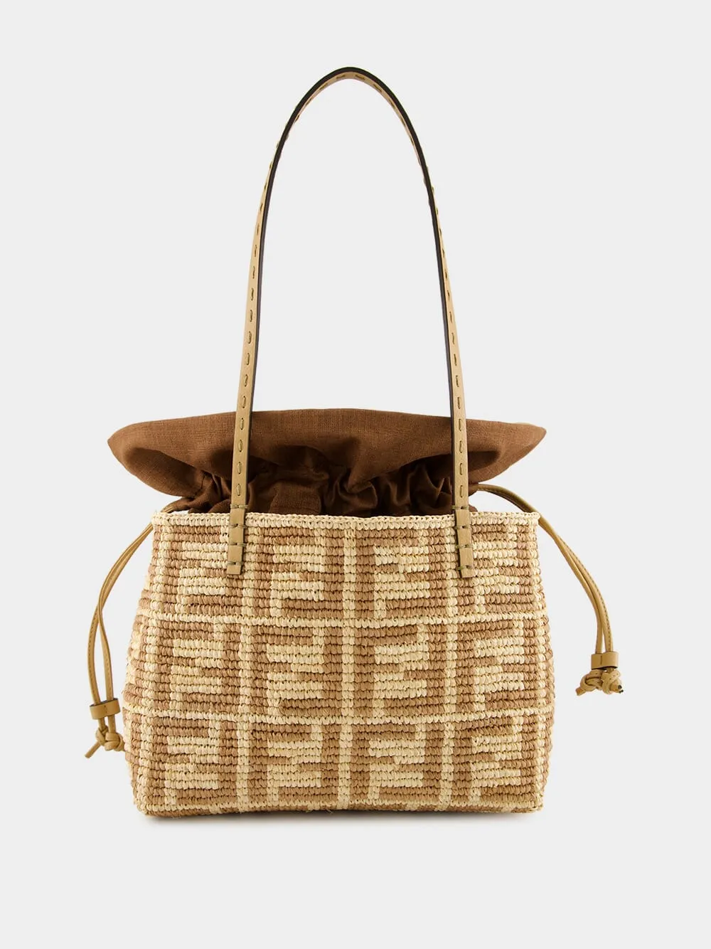 Beige Raffia Crochet Shopper Bag sold by Fashion Clinic