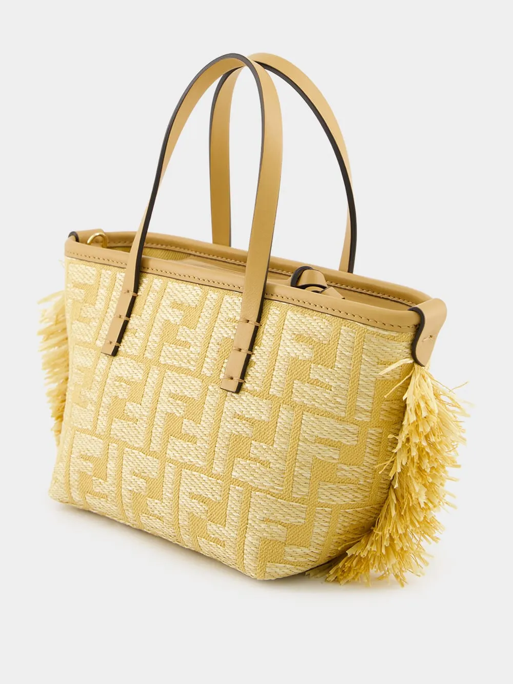 Beige Mini Roll Raffia Jacquard Bag sold by Fashion Clinic product image thumbnail 5
