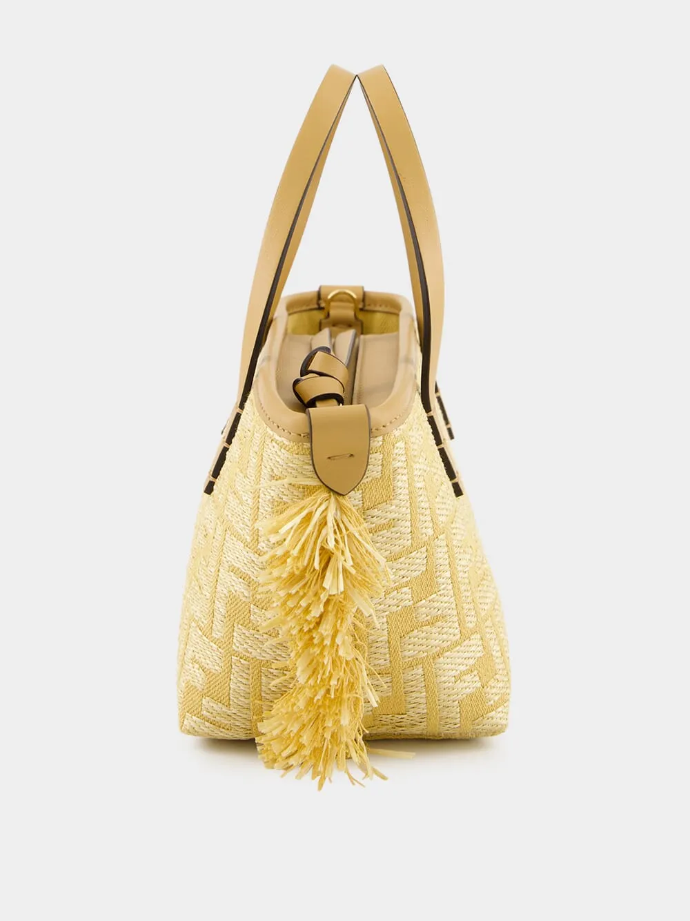 Beige Mini Roll Raffia Jacquard Bag sold by Fashion Clinic product image thumbnail 4