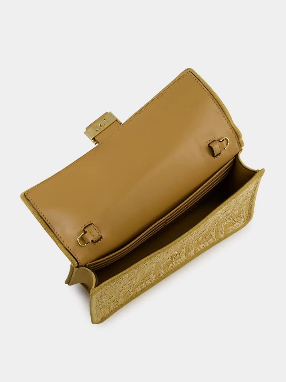 Beige Jacquard Wallet On Chain Baguette sold by Fashion Clinic product image thumbnail 5