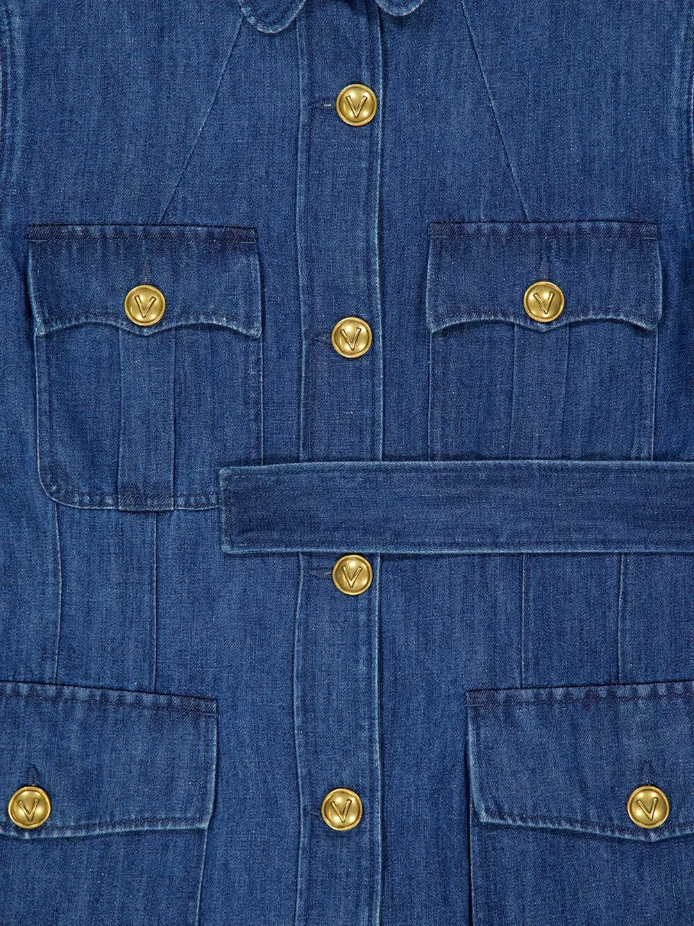 Blue Sahariana Jacket with Belt in Medium Denim sold by Fashion Clinic product image thumbnail 4