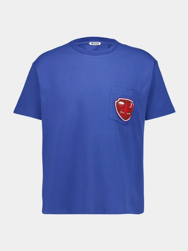 Blue Crest Pocket T-Shirt sold by Fashion Clinic