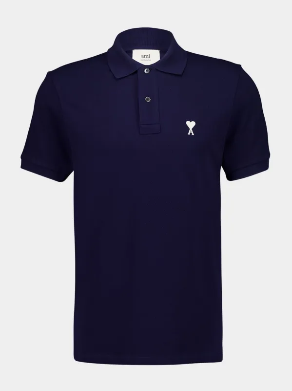 Night Blue Cotton Polo Shirt sold by Fashion Clinic