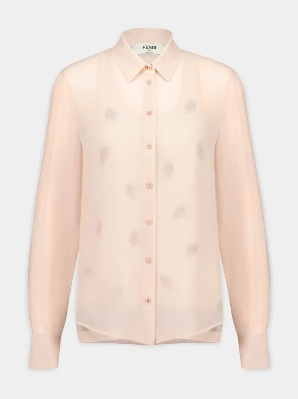 Pink Embroidered Silk Georgette Top sold by Fashion Clinic
