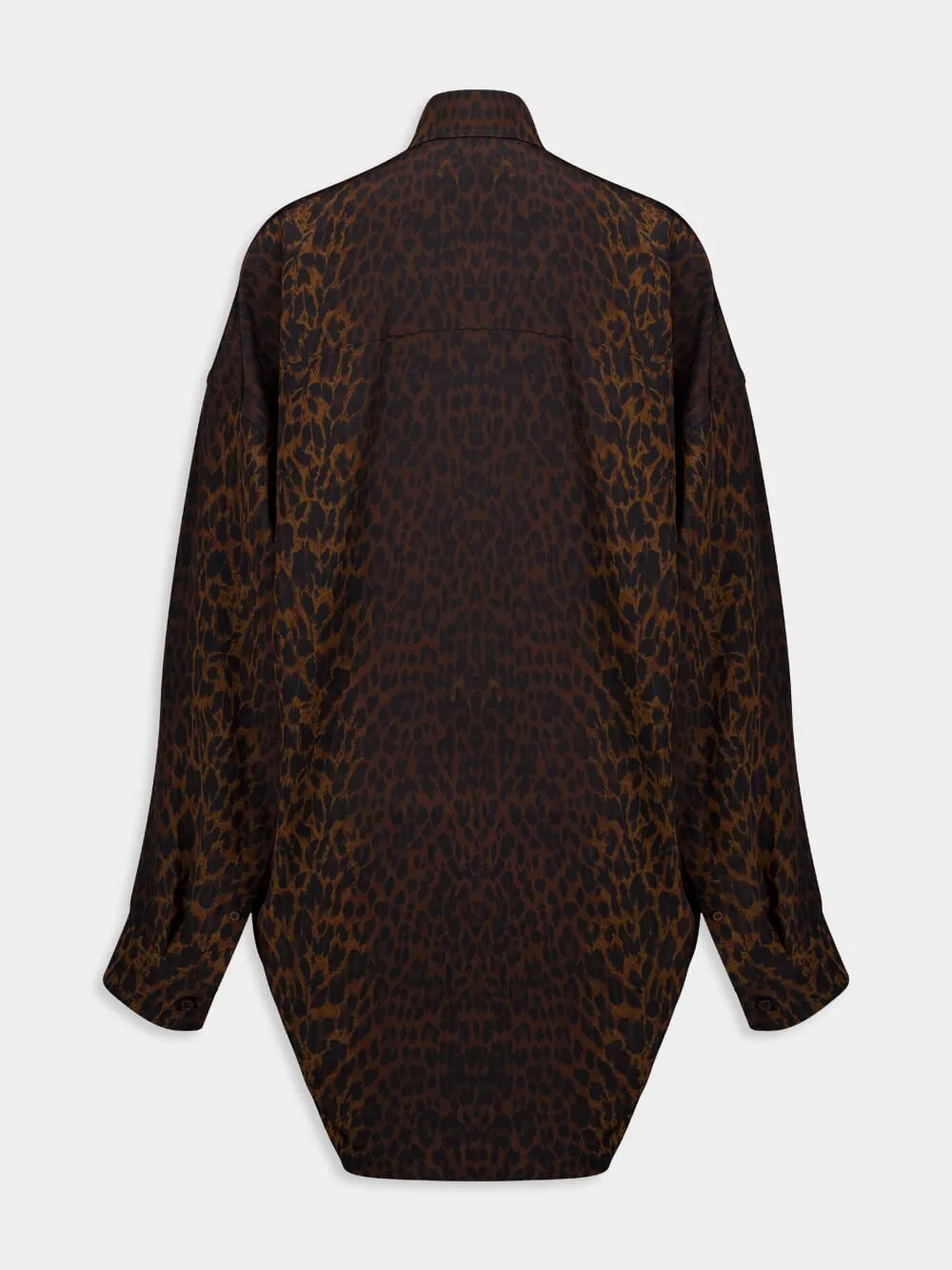 Brown Leopard Silk Pyjama Shirt sold by Fashion Clinic product image thumbnail 2