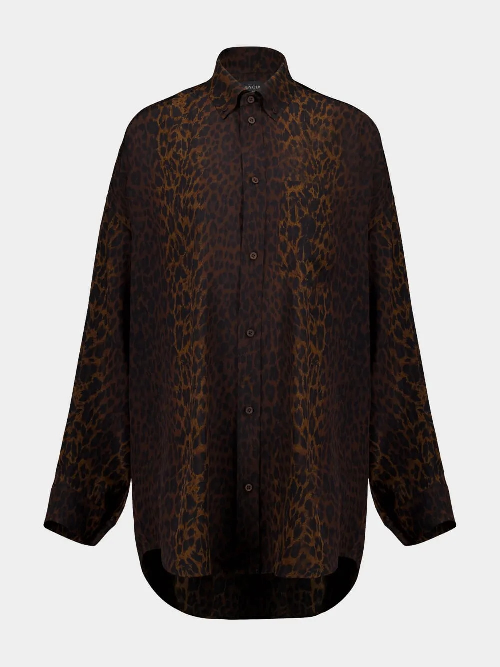 Brown Leopard Silk Pyjama Shirt sold by Fashion Clinic