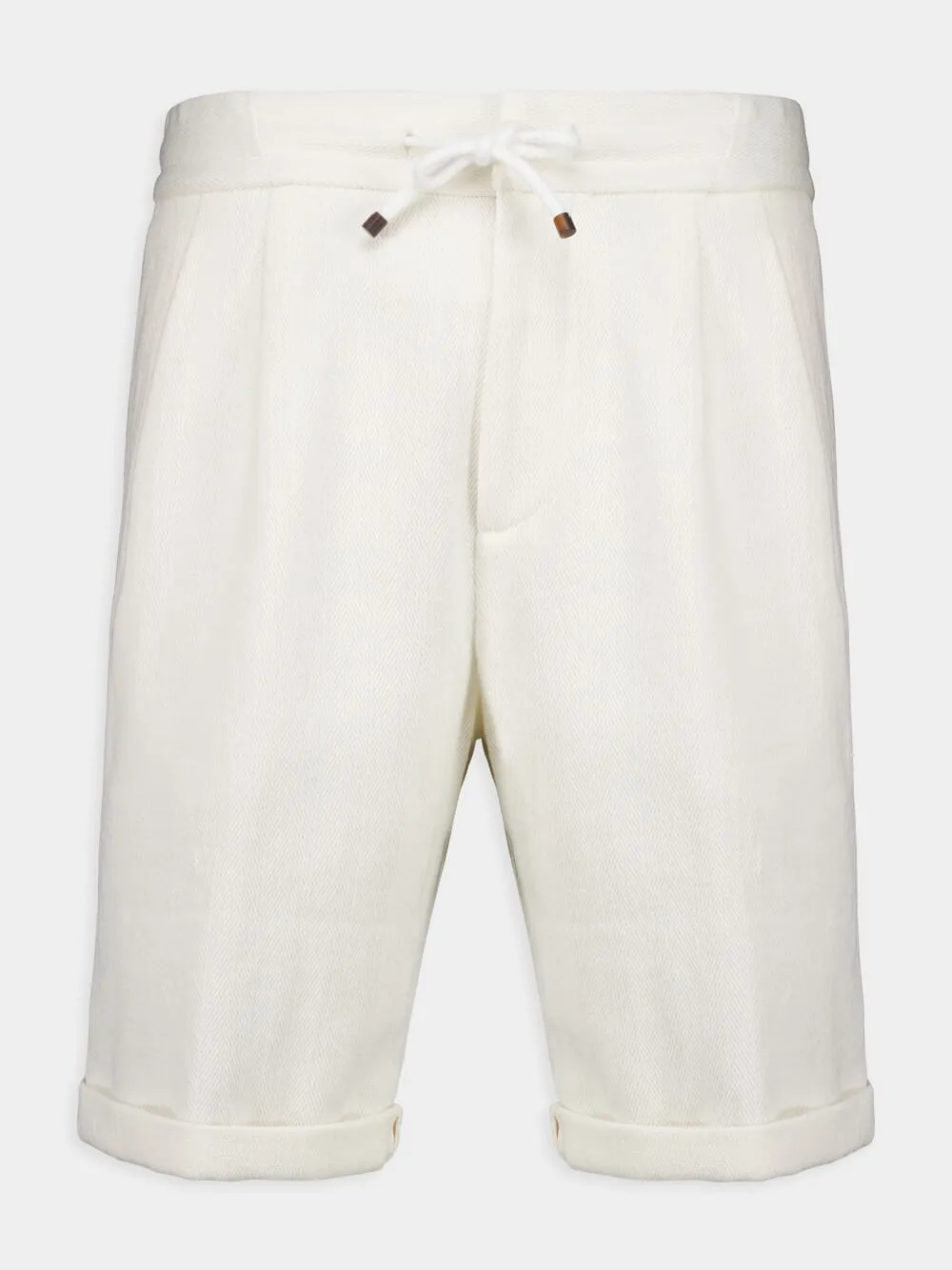 White Bermuda Shorts with Drawstring sold by Fashion Clinic
