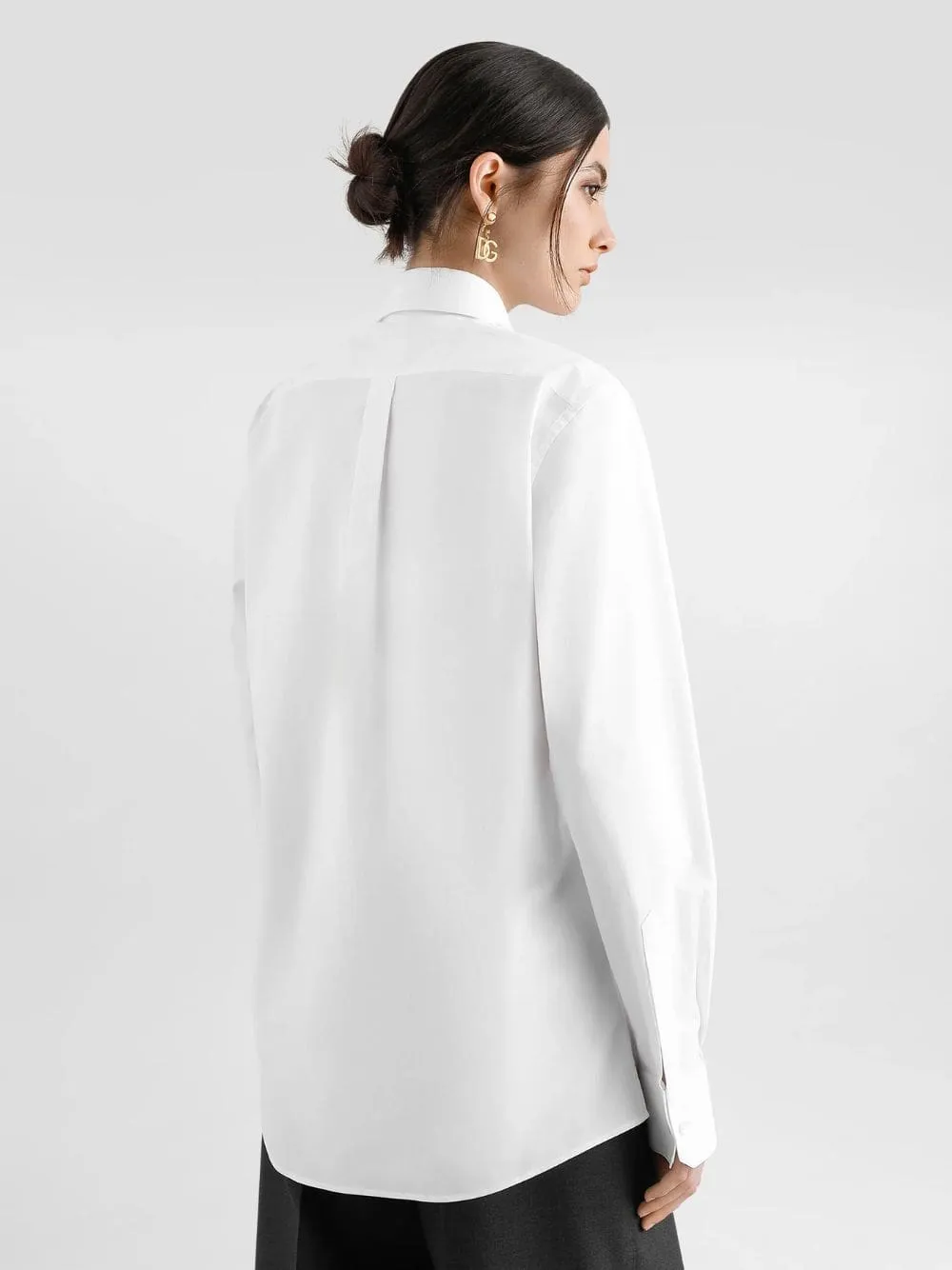 White Cotton Poplin Shirt with Lace Inlay sold by Fashion Clinic product image thumbnail 4