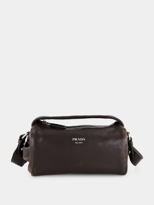 Dark Brown Nappa Leather Shoulder Bag sold by Fashion Clinic