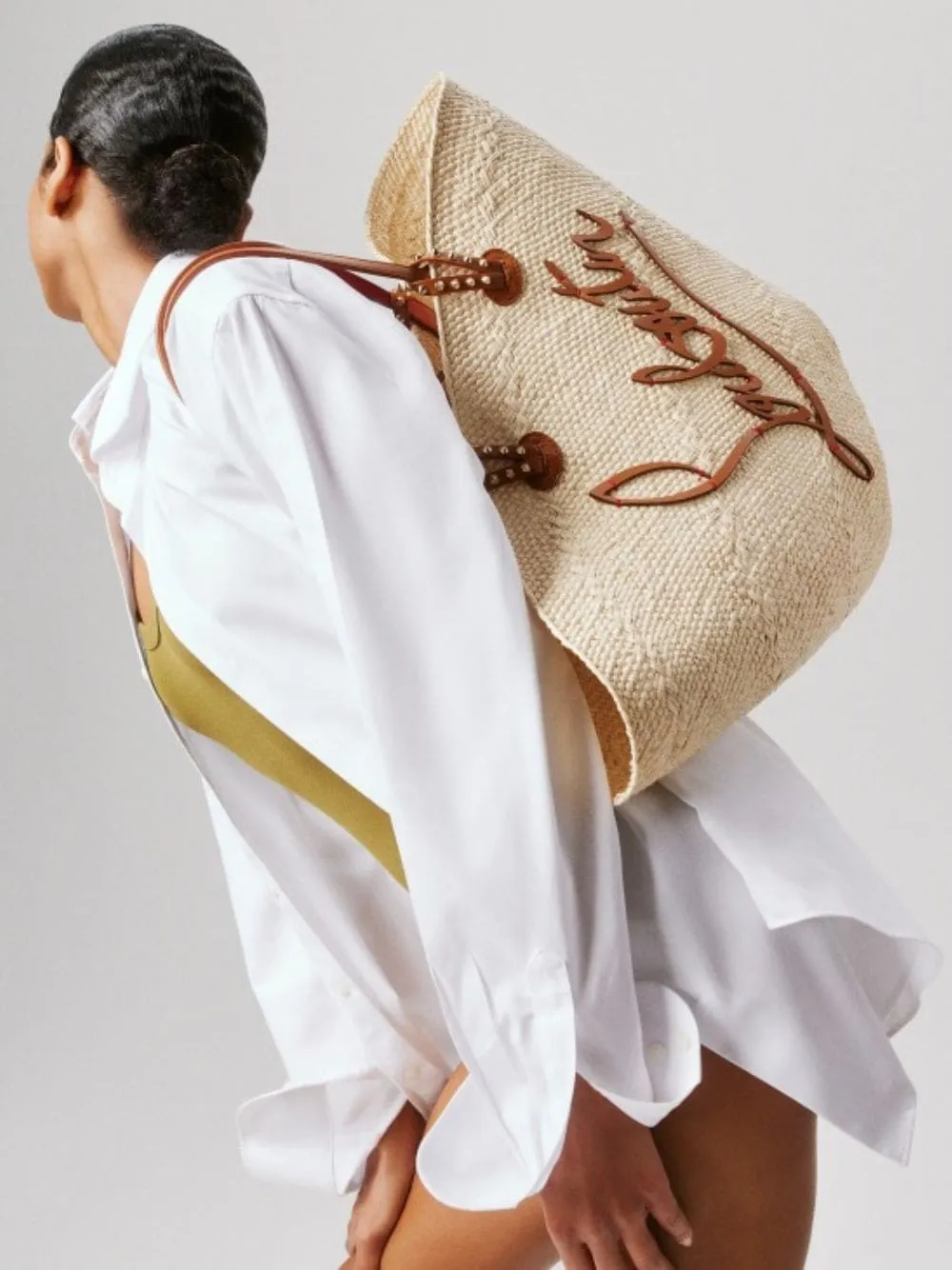 Cabata Large Natural Raffia Tote Bag sold by Fashion Clinic product image thumbnail 2