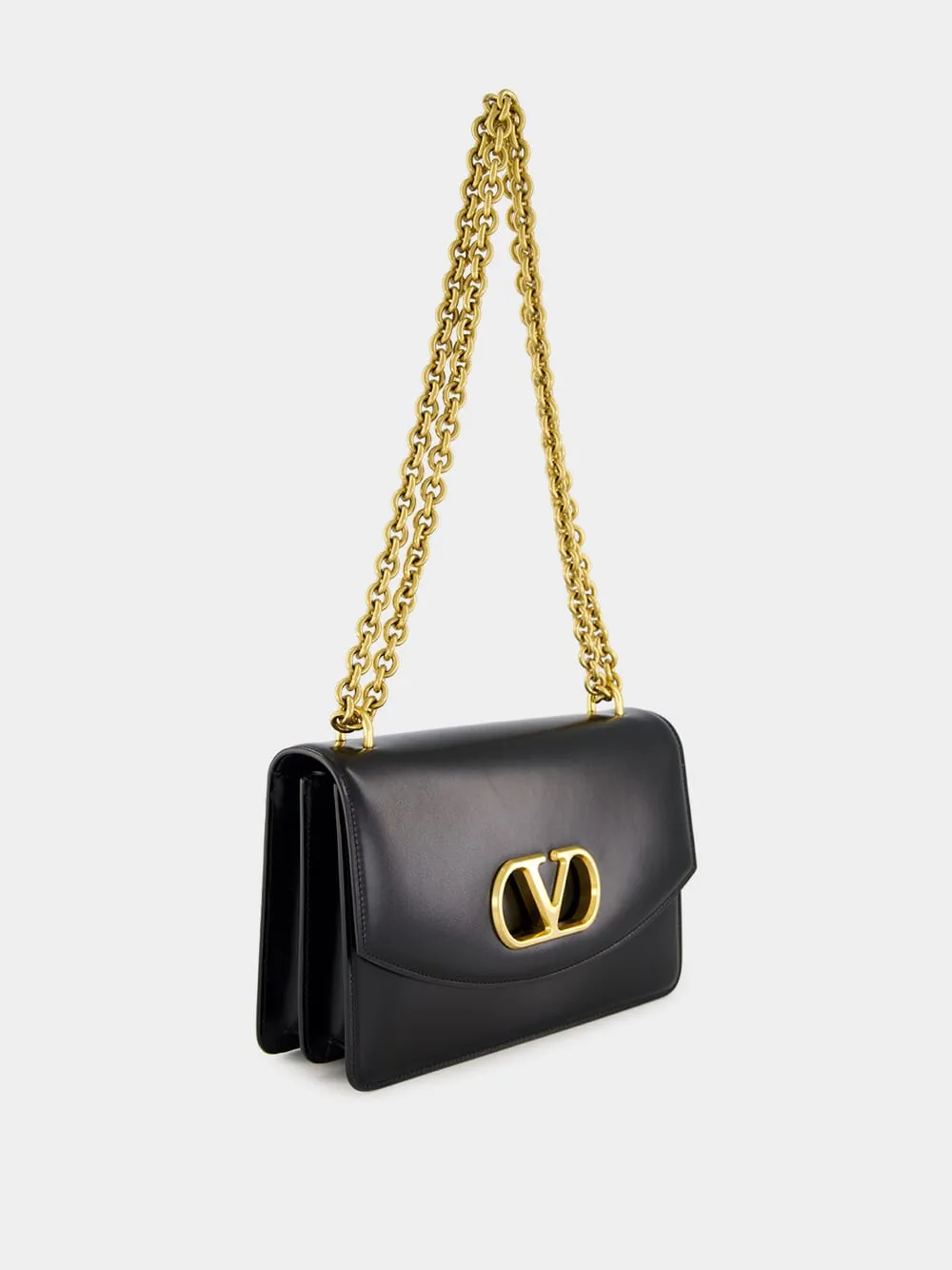 Black Vain Shoulder Bag in Shiny Calfskin sold by Fashion Clinic product image thumbnail 4