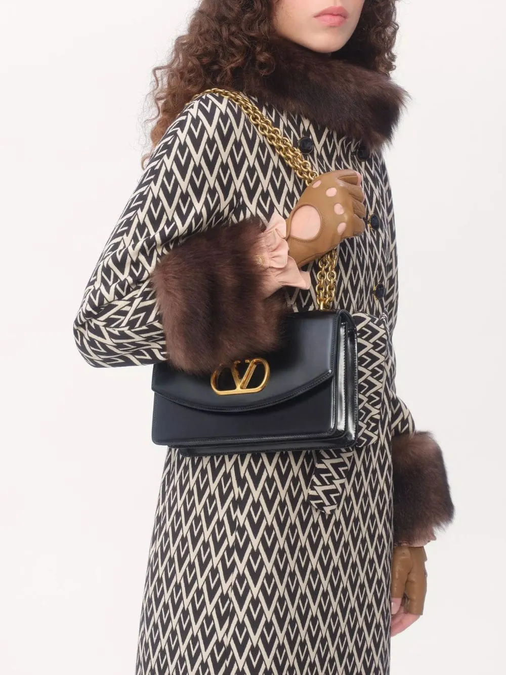 Black Vain Shoulder Bag in Shiny Calfskin sold by Fashion Clinic product image thumbnail 2