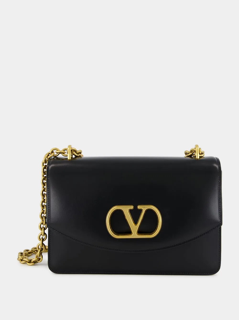 Black Vain Shoulder Bag in Shiny Calfskin sold by Fashion Clinic