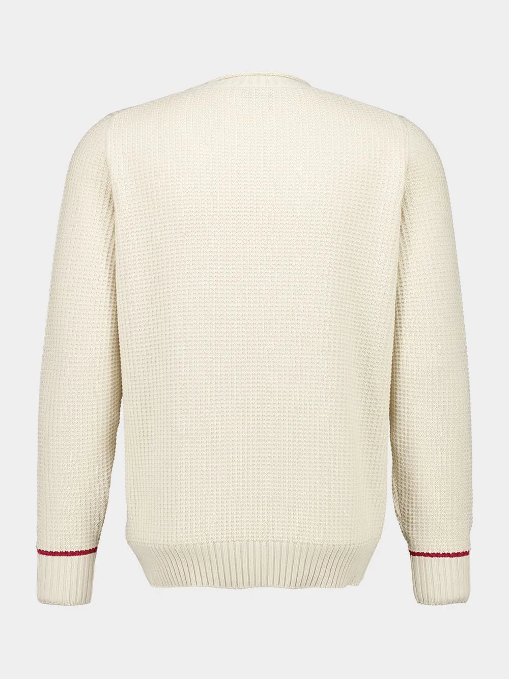 Cream Knitted Cotton Crewneck Sweater sold by Fashion Clinic product image thumbnail 2
