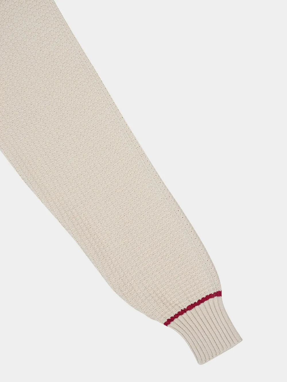 Cream Knitted Cotton Crewneck Sweater sold by Fashion Clinic product image thumbnail 4