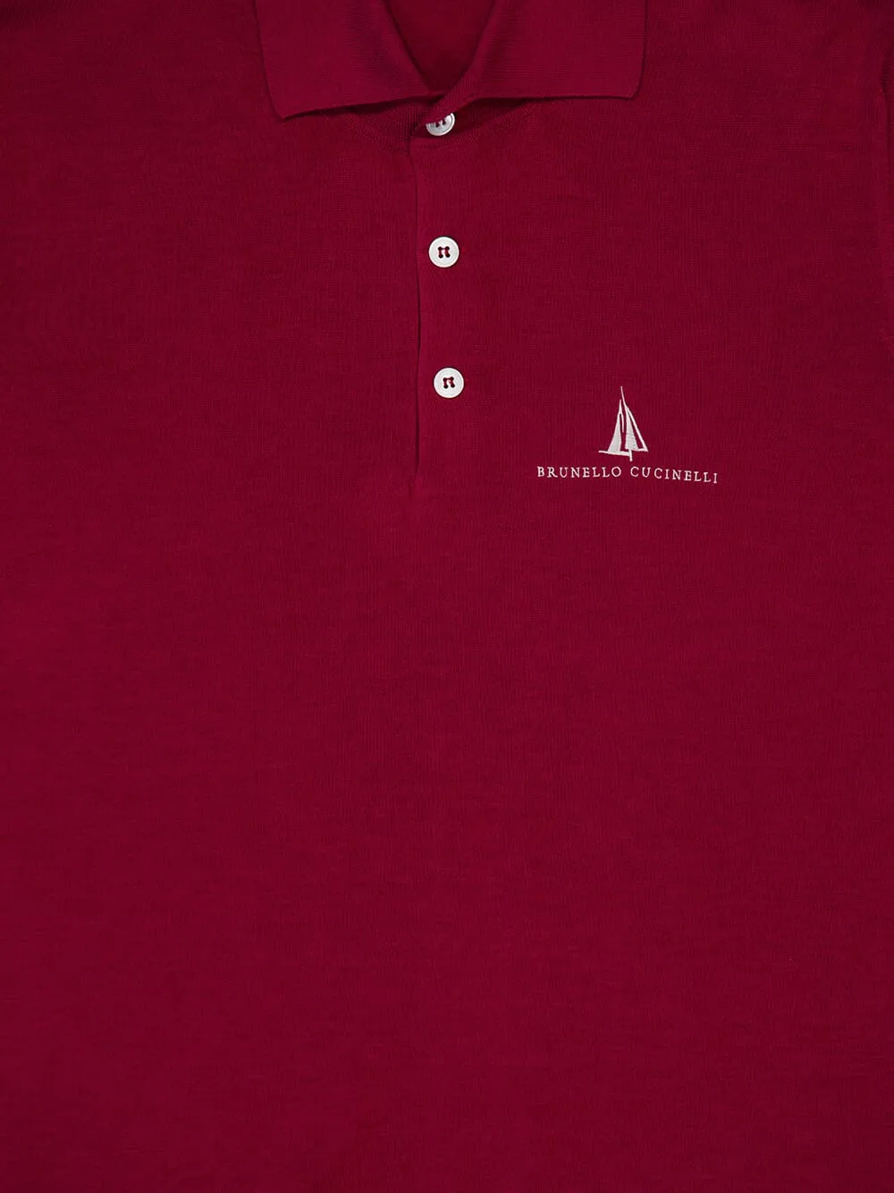 Cherry Red Knitted Polo with Buttoned Neck sold by Fashion Clinic product image thumbnail 3