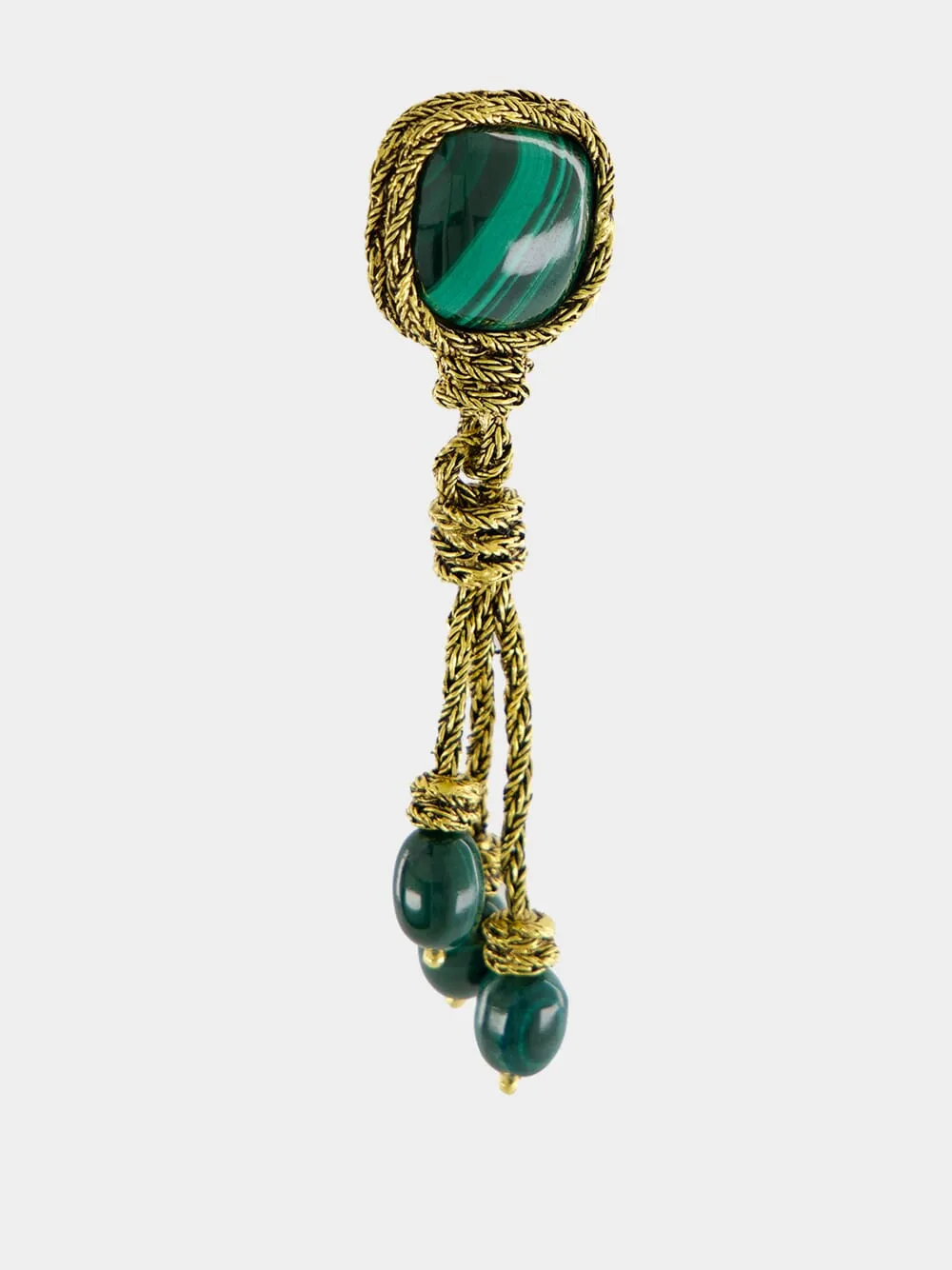 Gold and Pine Green Miki Malachite Earrings sold by Fashion Clinic product image thumbnail 3