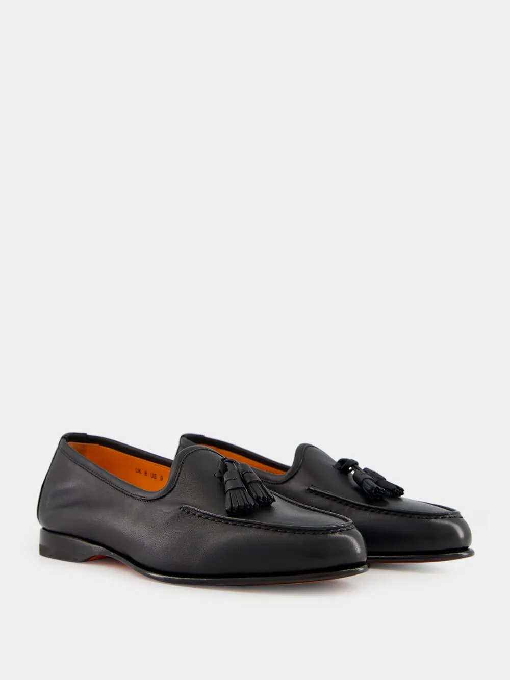 Black Leather Andrea Tassel Loafer sold by Fashion Clinic product image thumbnail 2
