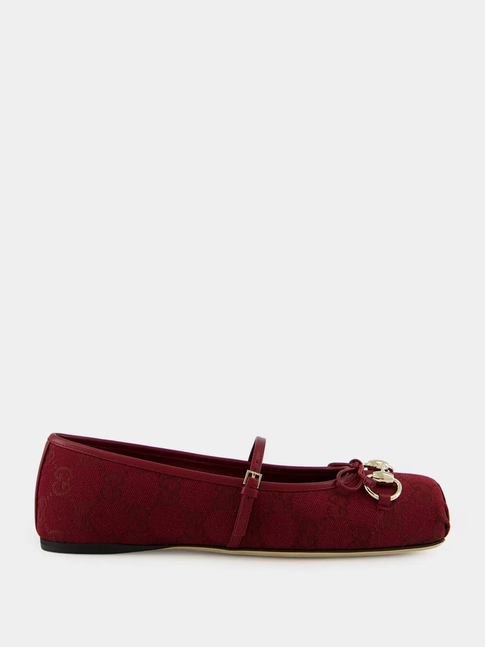 Rosso Ancora Red Horsebit Ballet Flat sold by Fashion Clinic