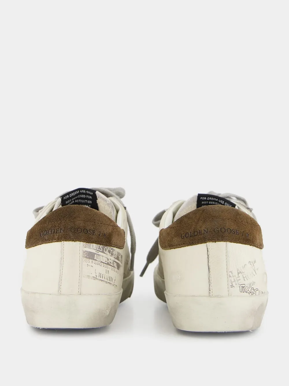 White and Brown Super-Star Leather Sneakers sold by Fashion Clinic product image thumbnail 5