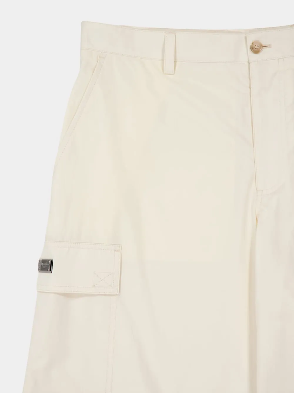 Beige Cotton Cargo Shorts sold by Fashion Clinic product image thumbnail 3