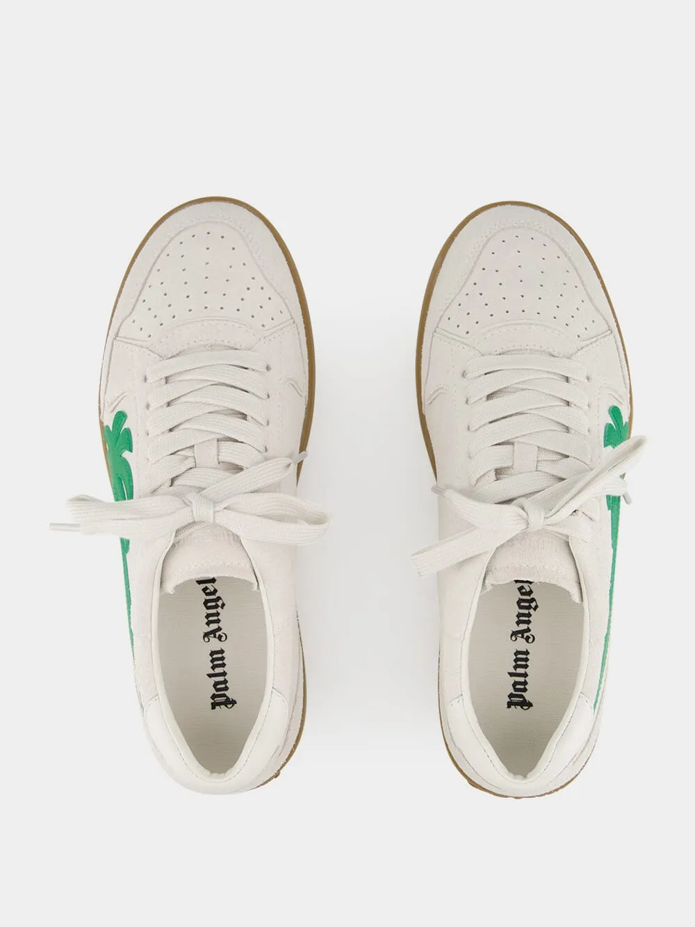 White and Green New Palm 1 Suede Sneakers sold by Fashion Clinic product image thumbnail 4