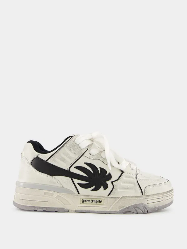 White and Black Venice Worn-Out Sneakers sold by Fashion Clinic