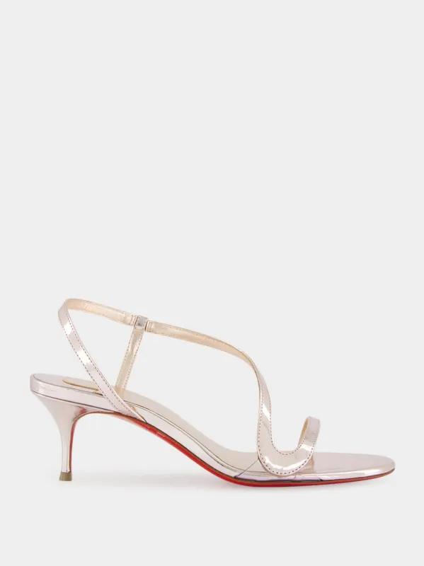 Rosalie Vintage Rose Metallic Leather Sandals sold by Fashion Clinic