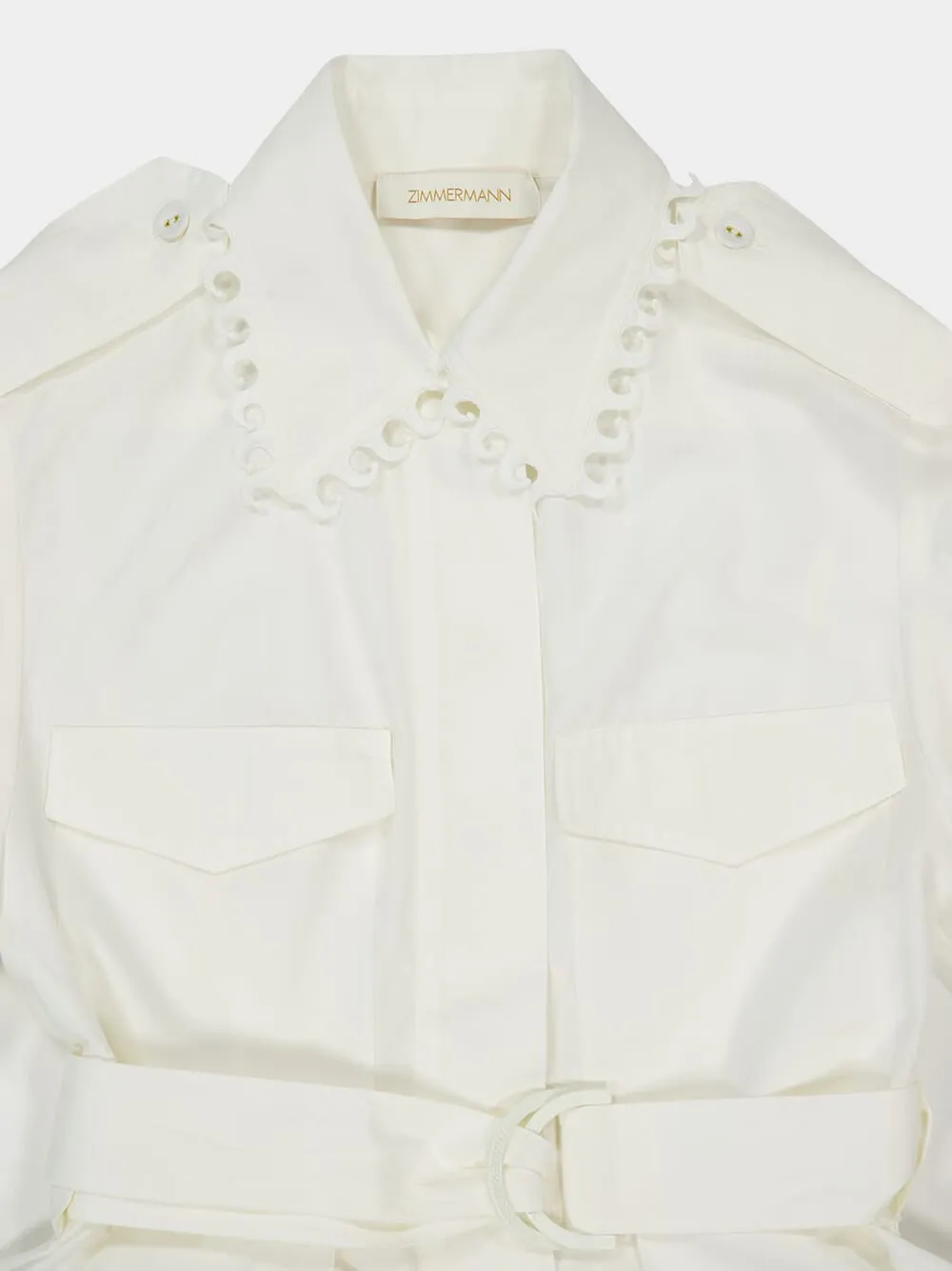 Ivory Illuminate Utility Mini Dress sold by Fashion Clinic product image thumbnail 5