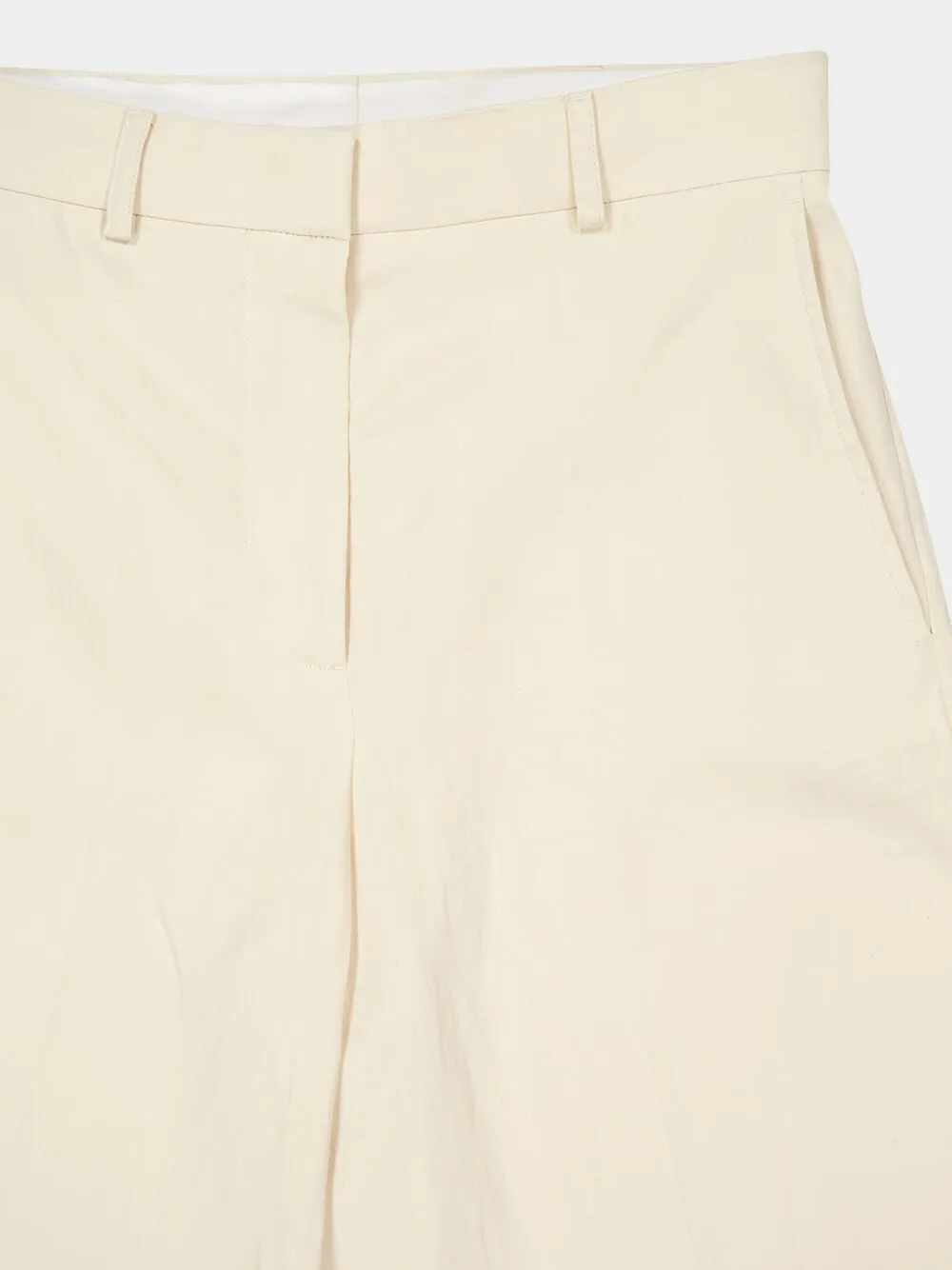 Cream Linen Viscose Culotte Shorts sold by Fashion Clinic product image thumbnail 3