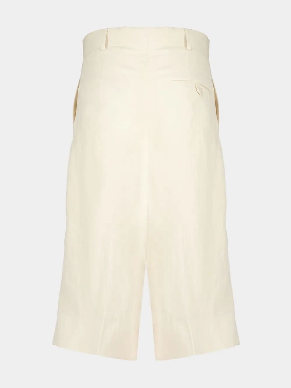 Cream Linen Viscose Culotte Shorts sold by Fashion Clinic product image thumbnail 2