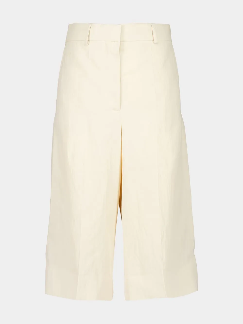 Cream Linen Viscose Culotte Shorts sold by Fashion Clinic