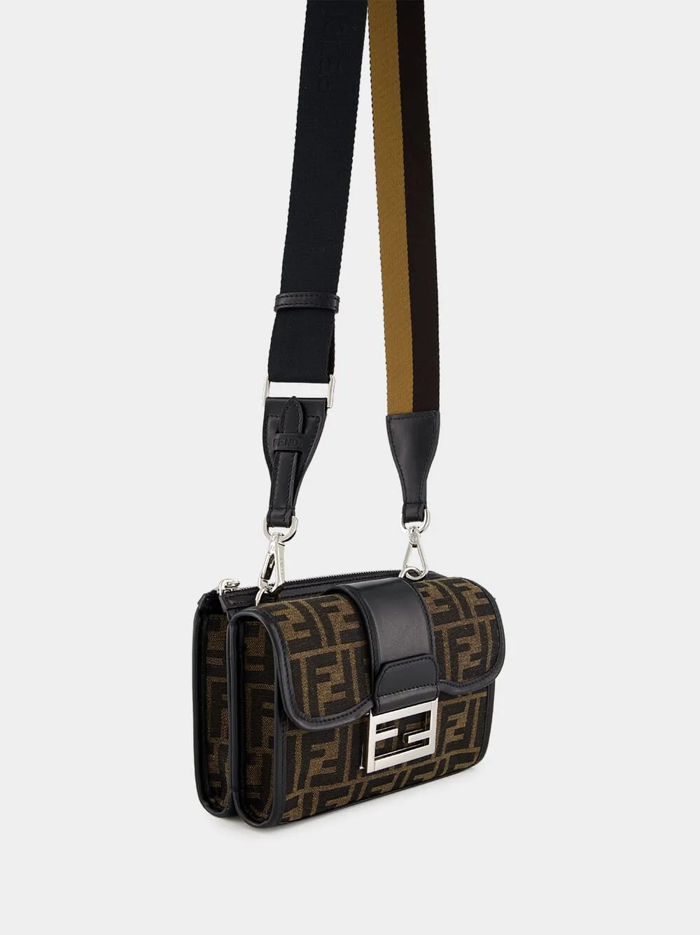 Double Baguette Brown FF Jacquard Bag sold by Fashion Clinic product image thumbnail 4