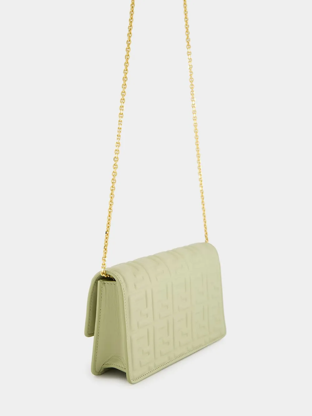 Sage Green Nappa Leather with FF Motif Baguette sold by Fashion Clinic product image thumbnail 5
