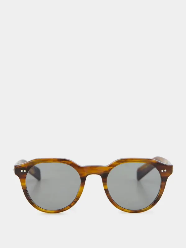 French Tortoise Lubin Round Acetate Sunglasses sold by Fashion Clinic