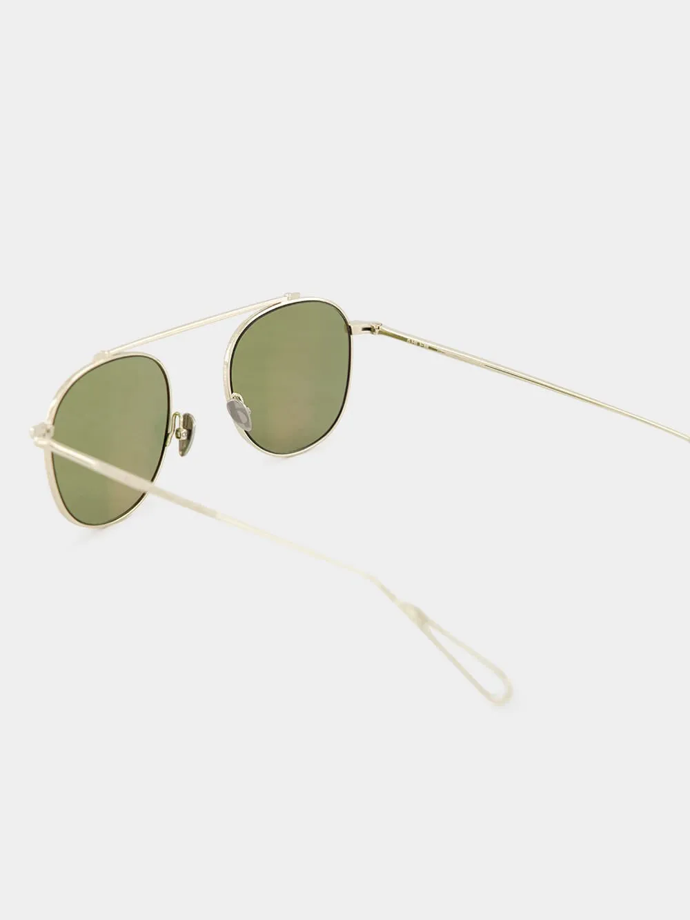 Grey Gold and Khaki Light Belleville Round Sunglasses sold by Fashion Clinic product image thumbnail 4